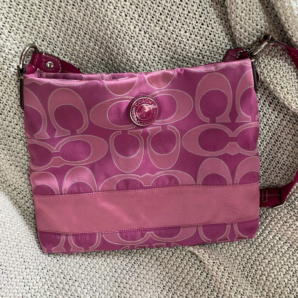 Coach Signature Luxury Designer Canvas Leather Crossbody Bag